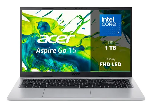 Acer Aspire Go 15 AG15-72P-77TE Intel Core 7 150U Computer portatile 39,6 cm (15.6") Full HD 32 GB DDR4-SDRAM 1 TB SSD Wi-Fi 6 (802.11ax) Windows 11 Home Italiano Argento