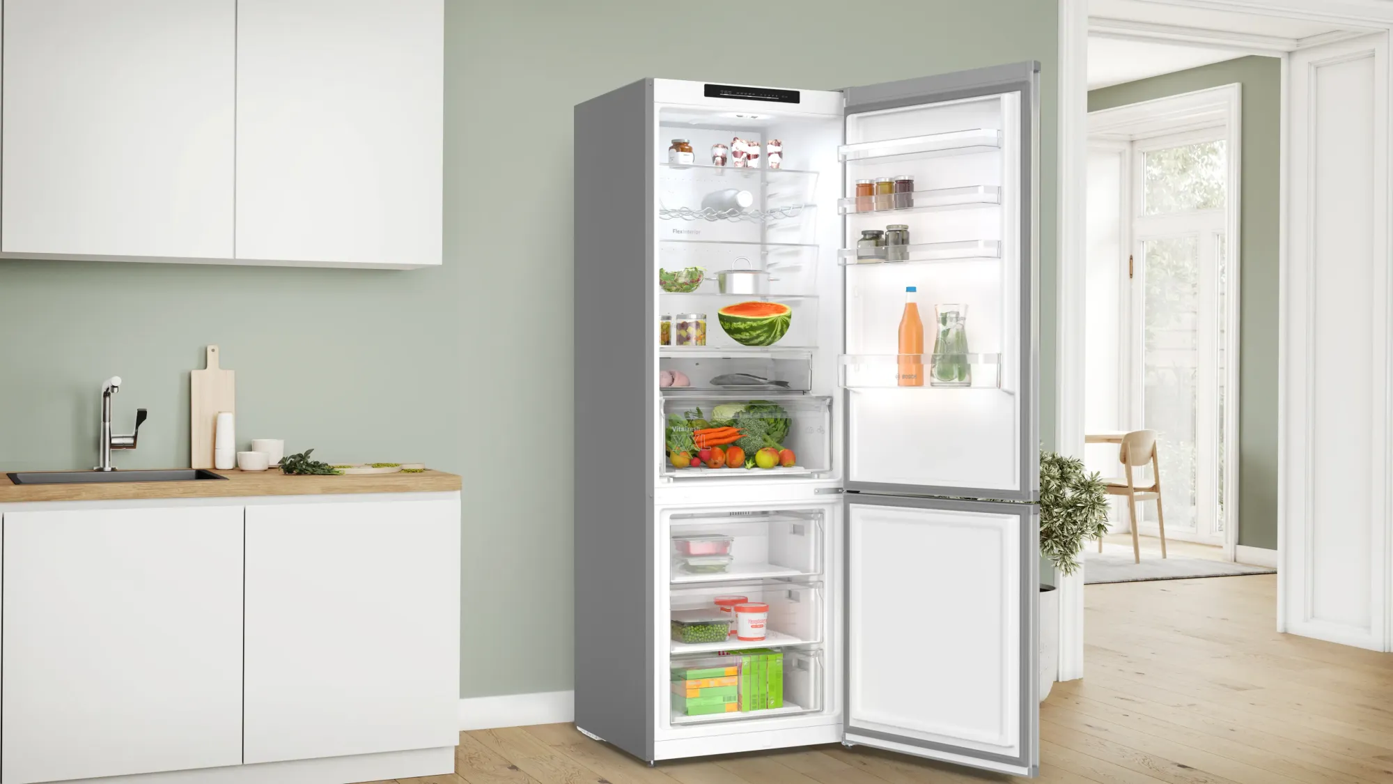 Série 4 Réfrigérateur combiné pose-libre 203 x 70 cm Inox KGN492IAF