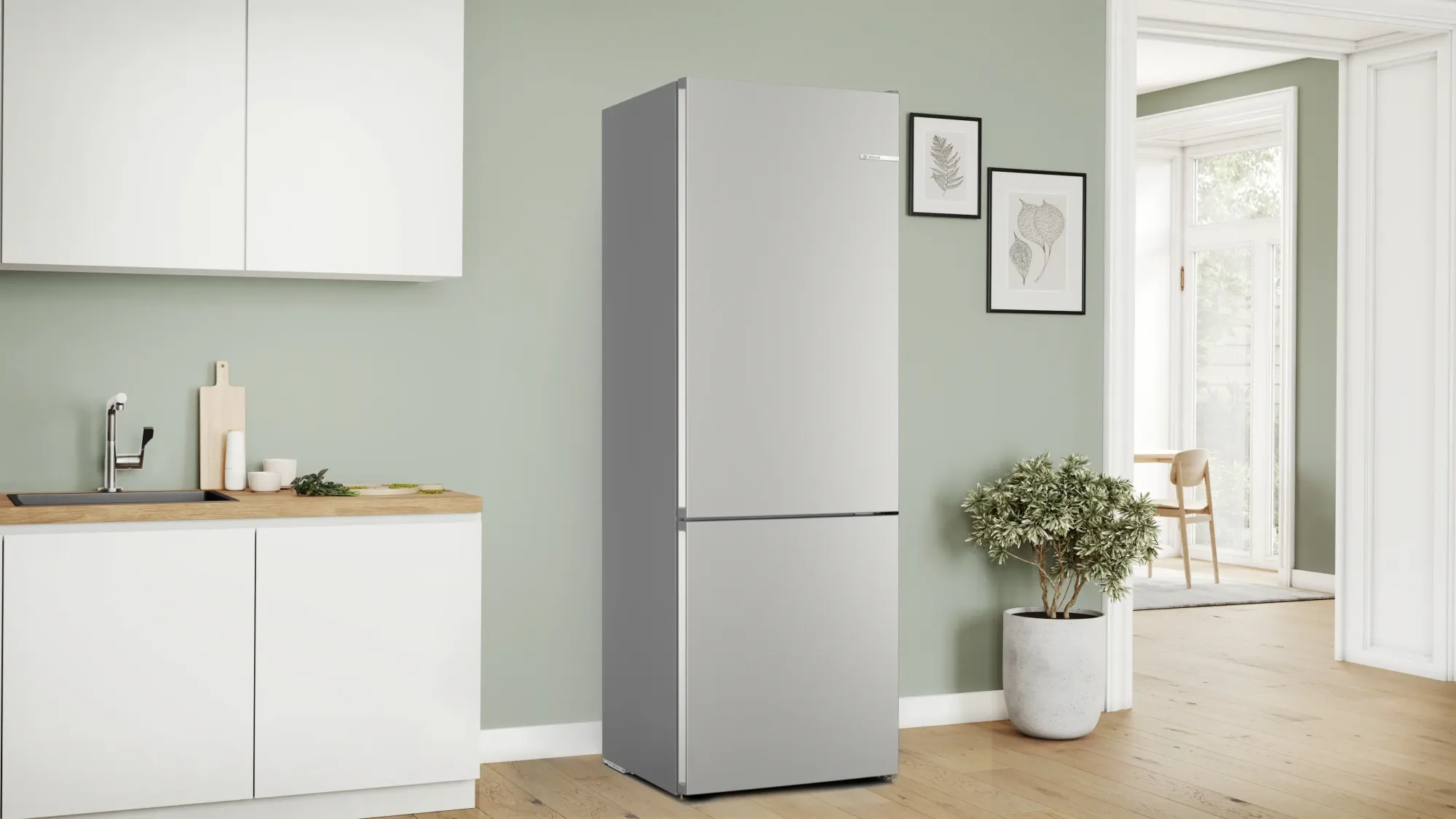 Série 4 Réfrigérateur combiné pose-libre 203 x 70 cm Inox KGN492IAF