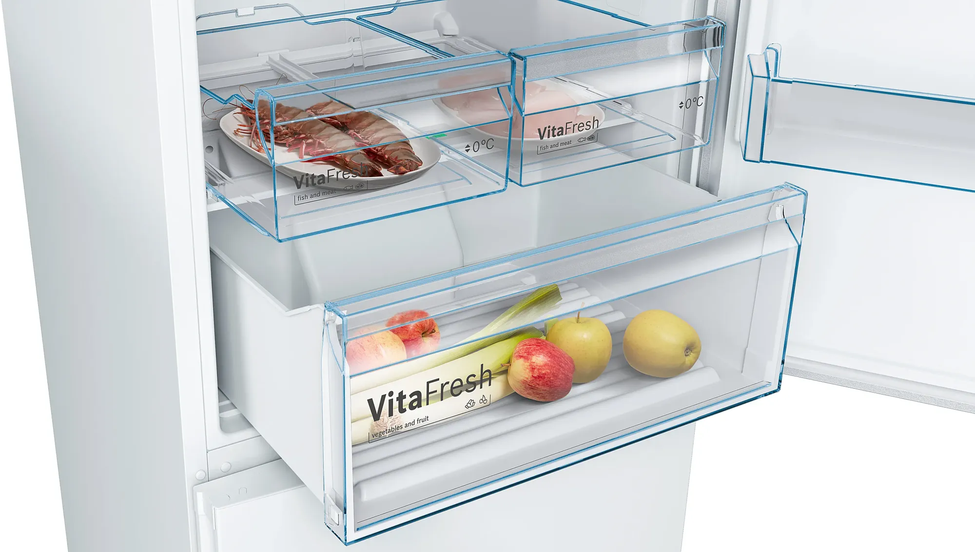 Série 4 Réfrigérateur combiné pose-libre 203 x 70 cm Blanc, Total No Frost KGN493WDA