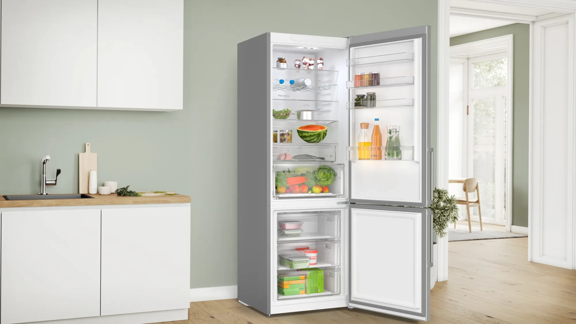 Série 4 Réfrigérateur combiné pose-libre 203 x 70 cm Inox KGN497ICT
