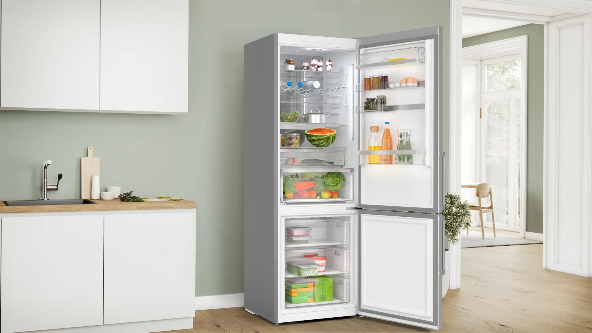 Série 6 Réfrigérateur combiné pose-libre 203 x 70 cm Inox KGN49AIBT