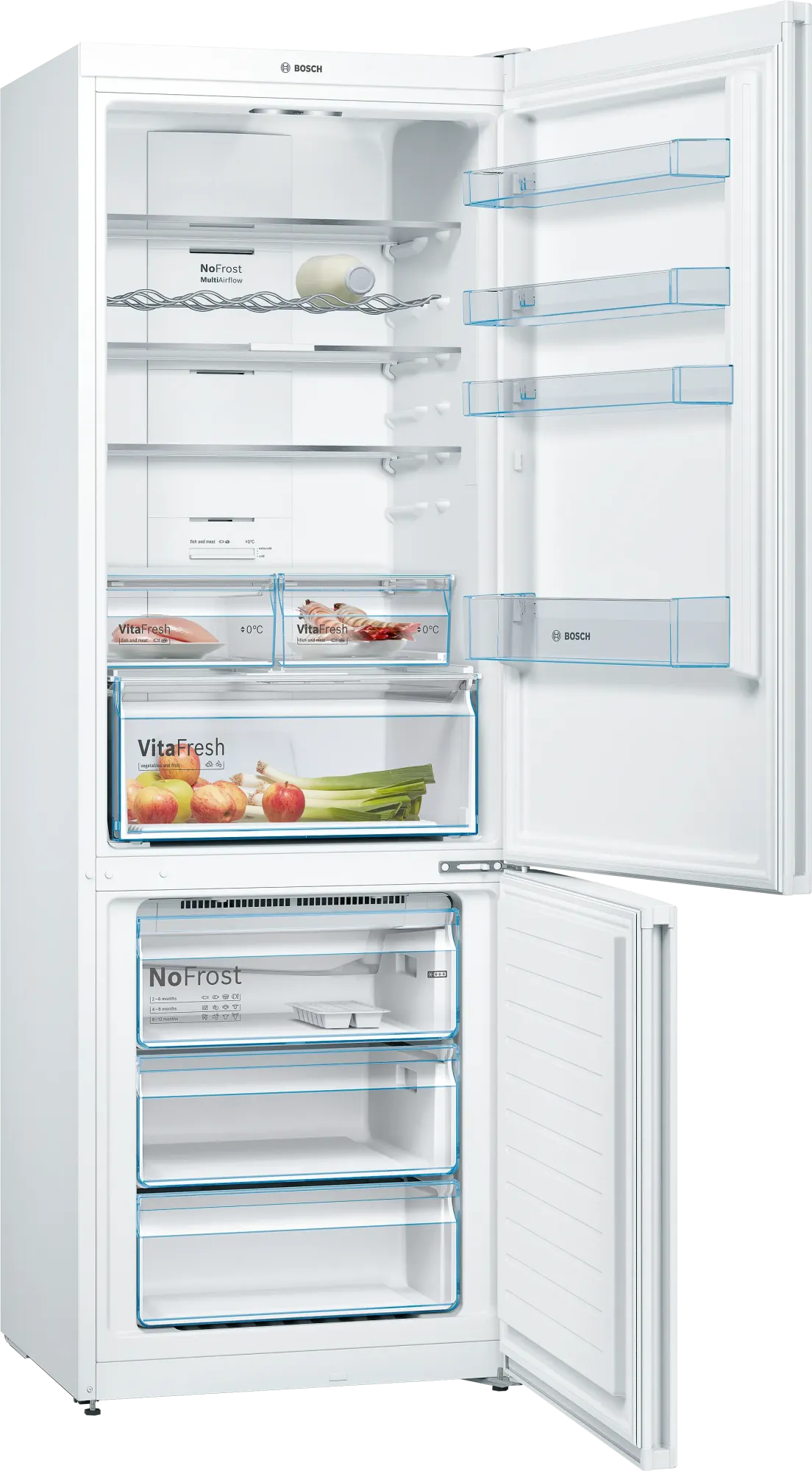 Série 4 Réfrigérateur combiné pose-libre 203 x 70 cm Blanc, Total No Frost KGN49XWEA