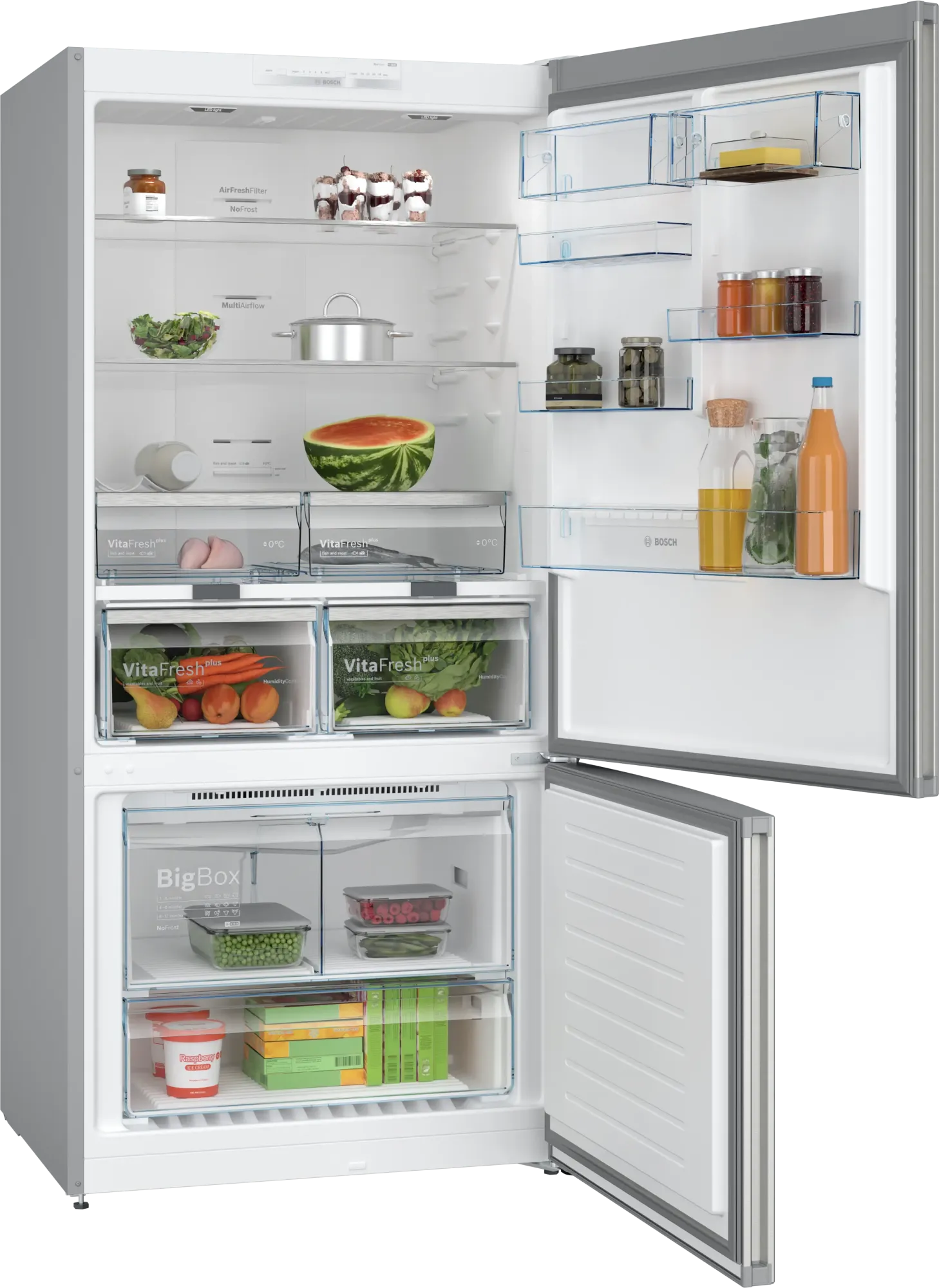 Série 4 Réfrigérateur combiné pose-libre 186 x 86 cm Inox KGN86VIEA