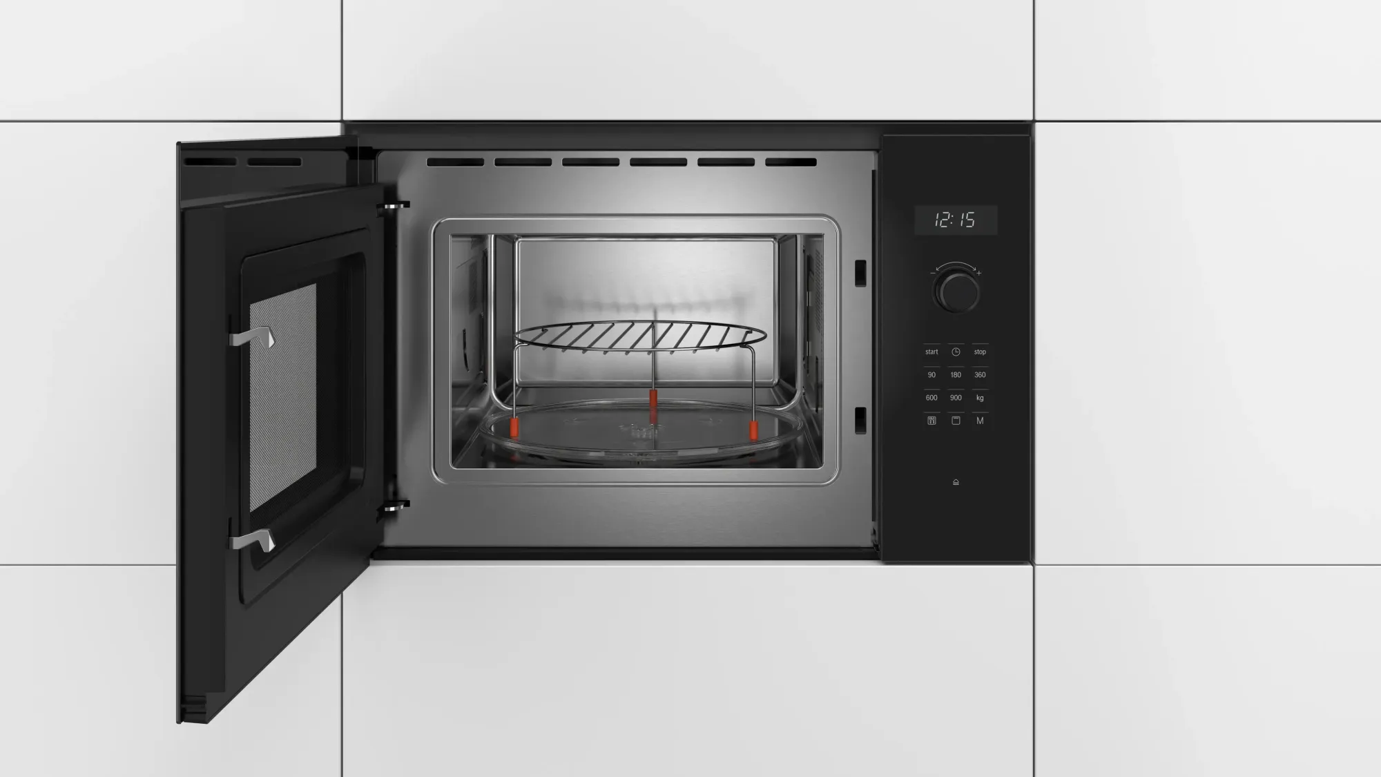 Série 6 Micro-ondes encastrable avec gril Noir BEL554MB0