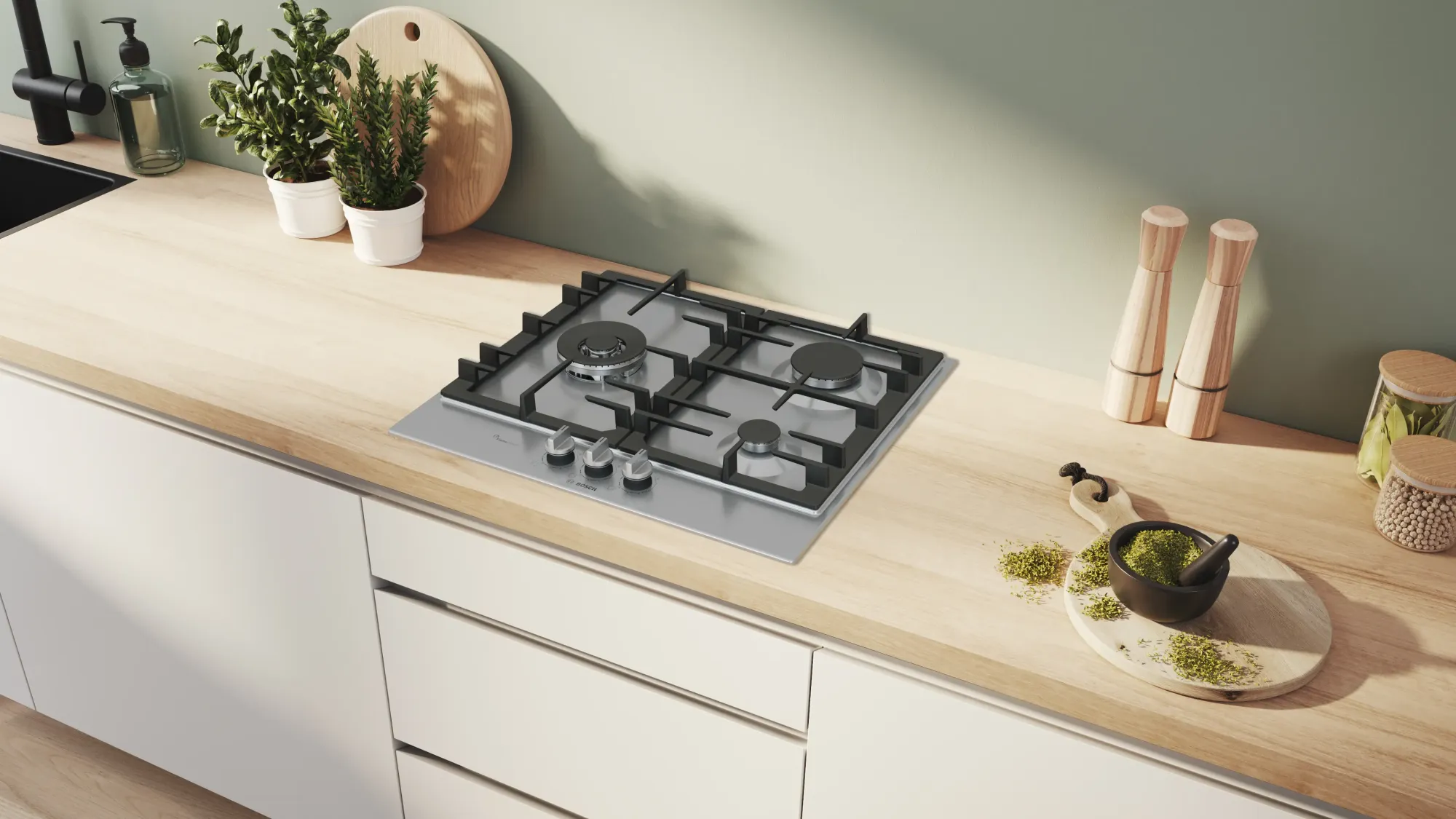 Série 6 Plaque gaz 60 cm Inox PCC6A5I90