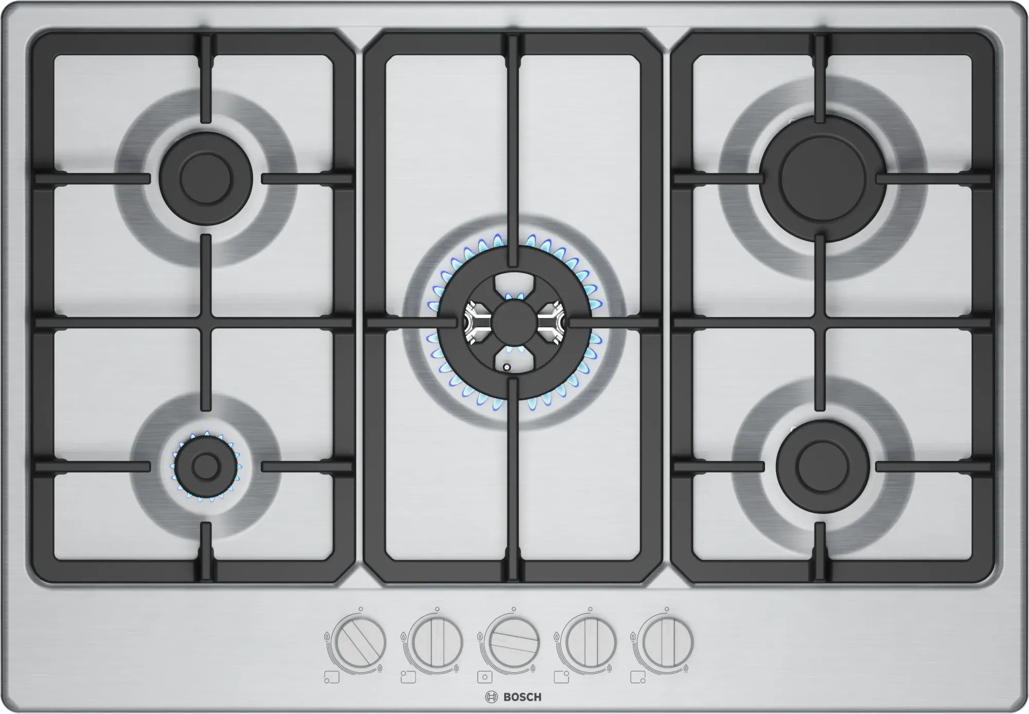 Série 4 Plaque gaz 75 cm Inox PGQ7B5K90
