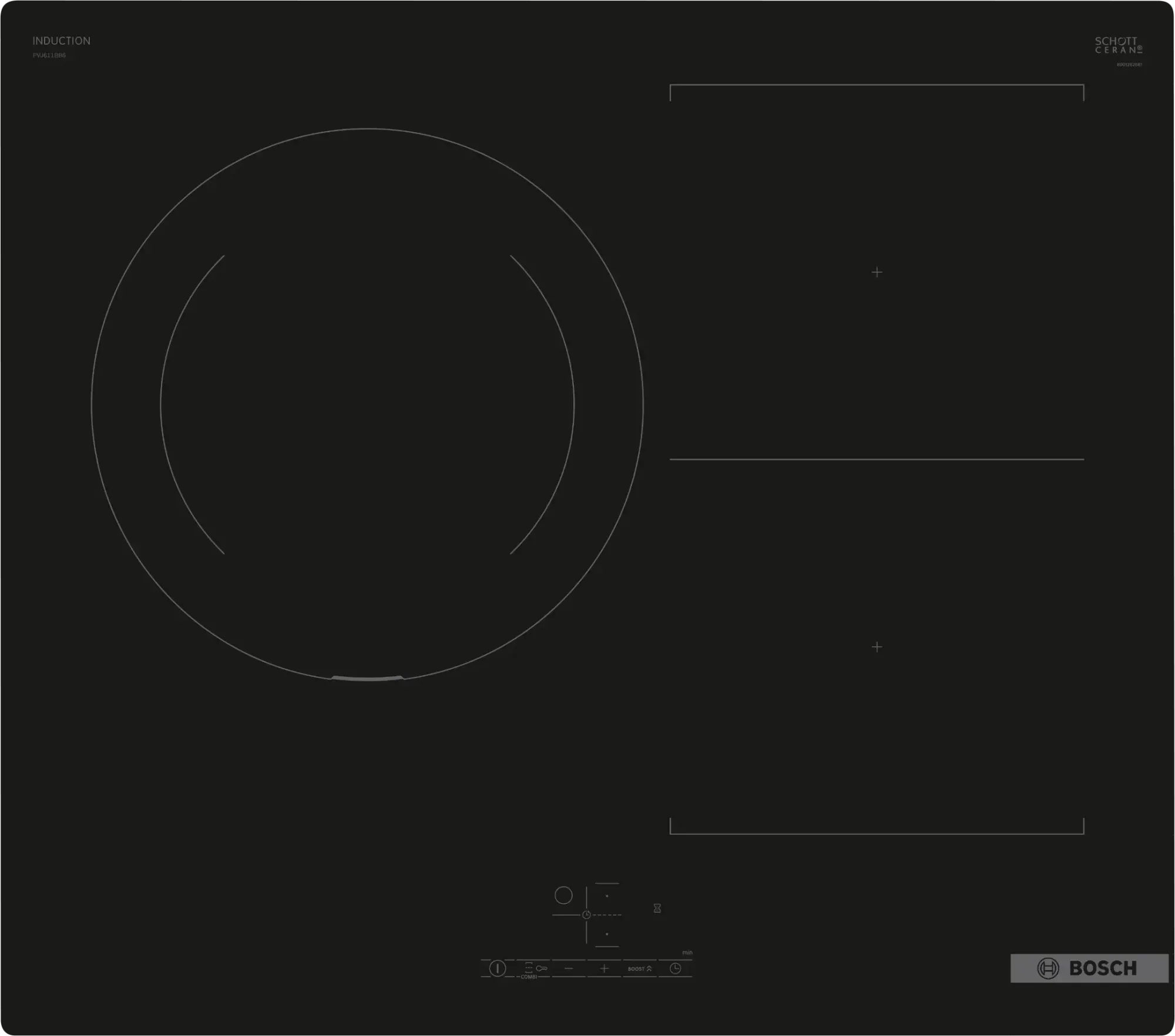 Série 4 Table à induction 60 cm sans cadre PVJ611BB6E