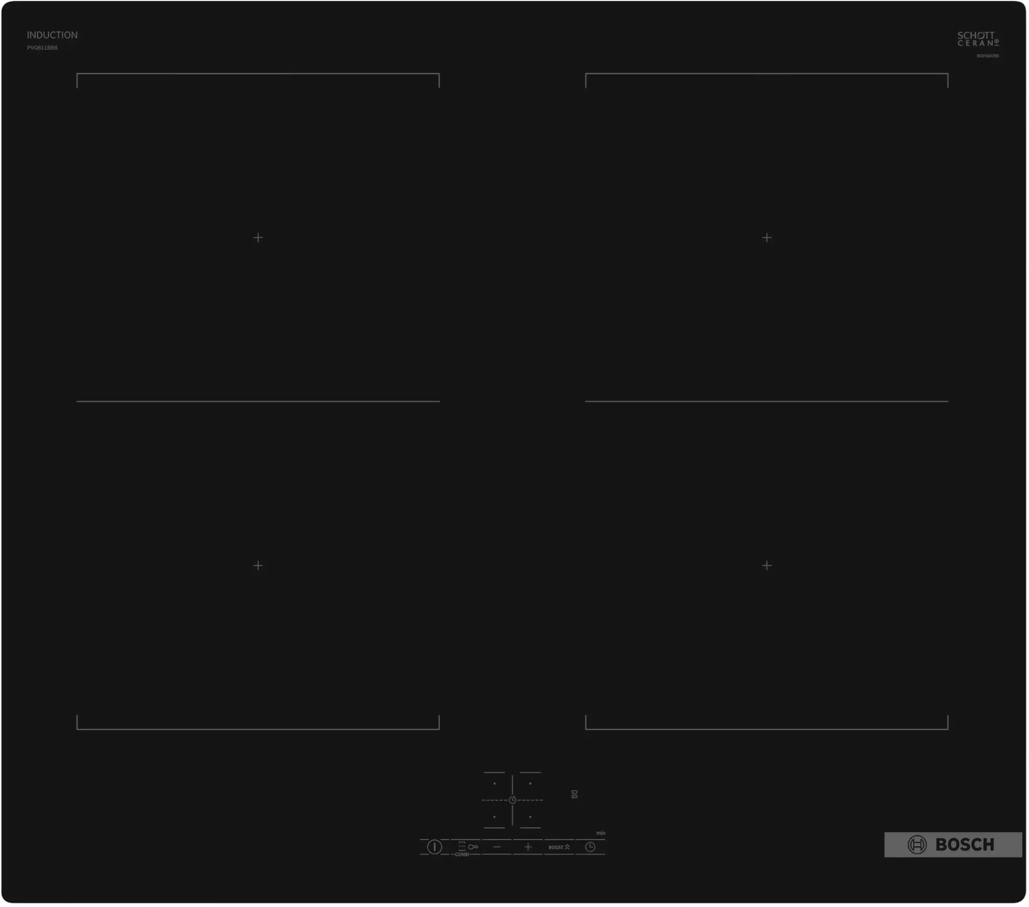 Série 4 Table à induction 60 cm sans cadre PVQ611BB6E