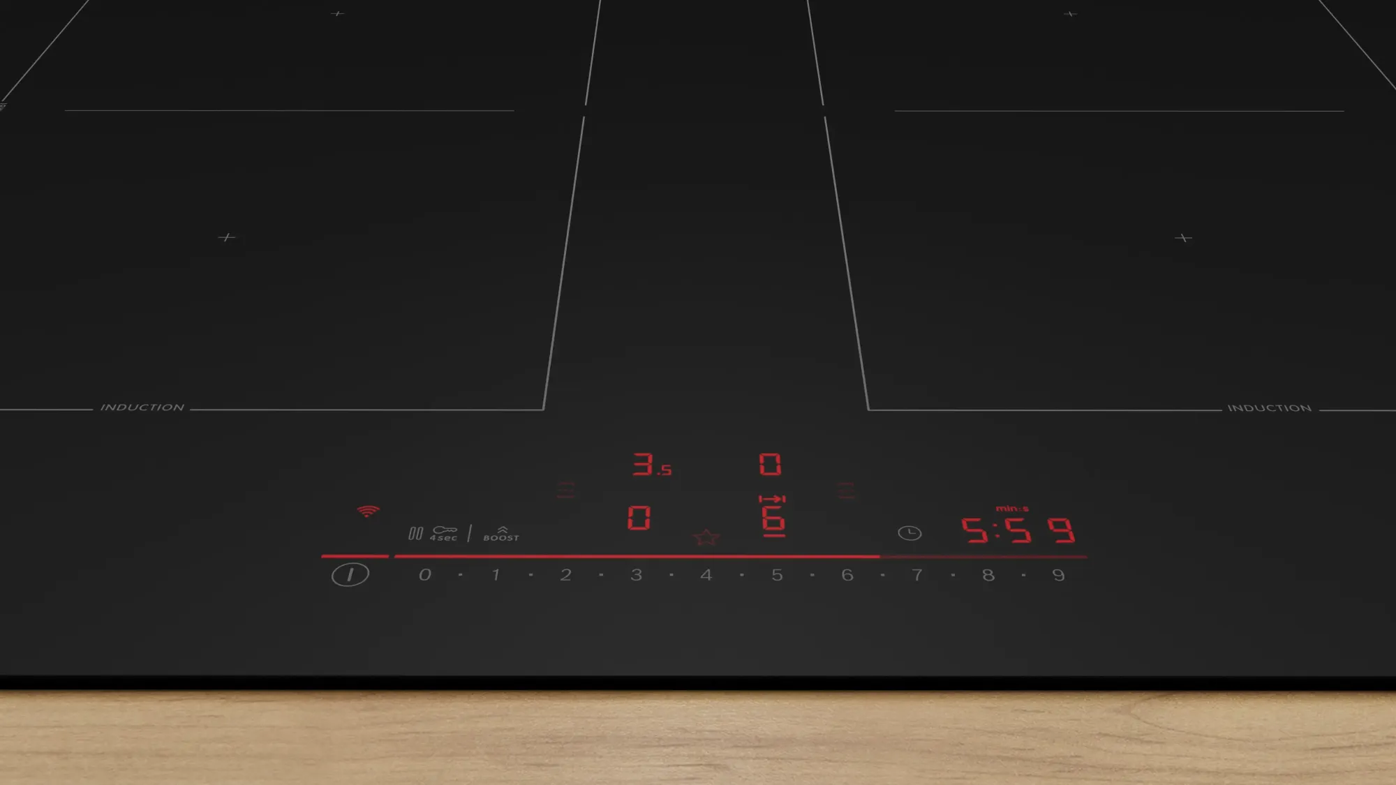 Série 6 Table à induction 60 cm Noir mat, sans cadre PVQ61CHB1E