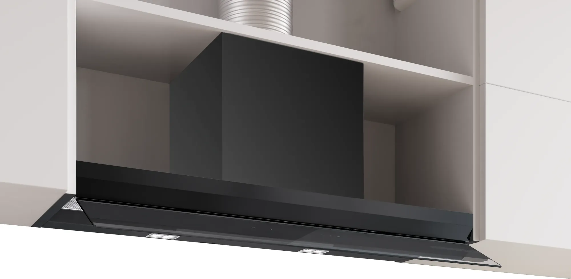 Série 6 Hotte design intégré 90 cm Noir avec finition en verre, Noir avec finition en verre, Noir mat DBB97DP60