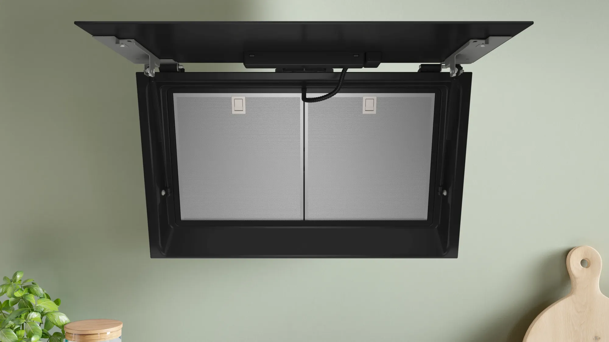 Série 6 Hotte inclinée 80 cm Noir avec finition en verre, Noir DWJ81AN60