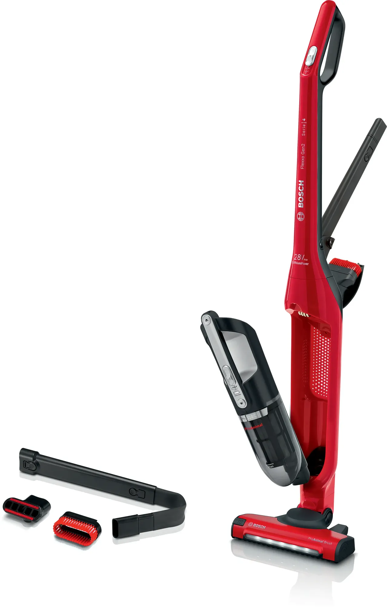 Série 4 Aspirateur rechargeable Flexxo Gen2 28Vmax ProAnimal Rouge BBH3ZOO28