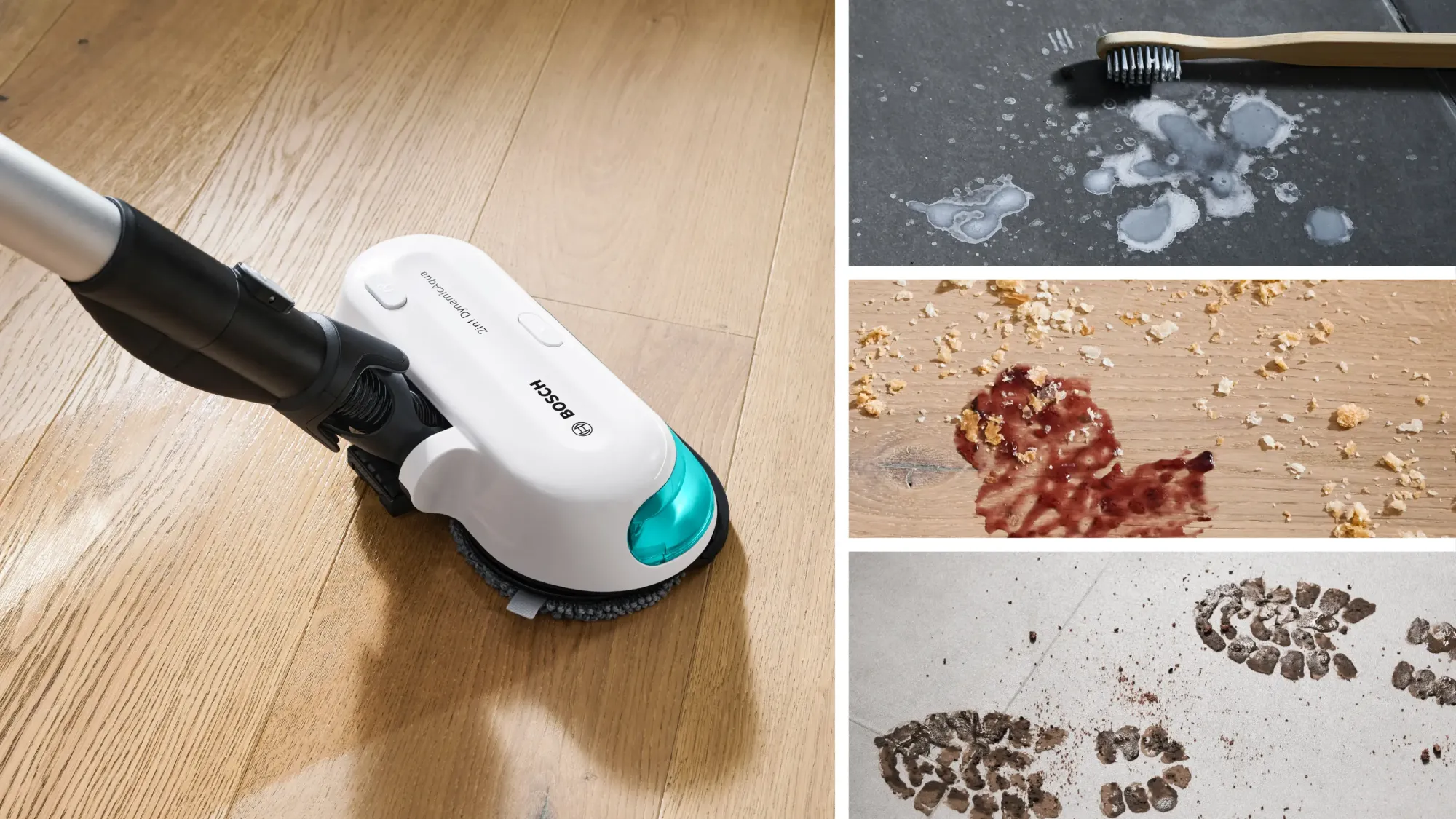 Aspirateur laveur rechargeable 2-en-1 Unlimited 7 ProHygienic Aqua Blanc BCS71HYG2
