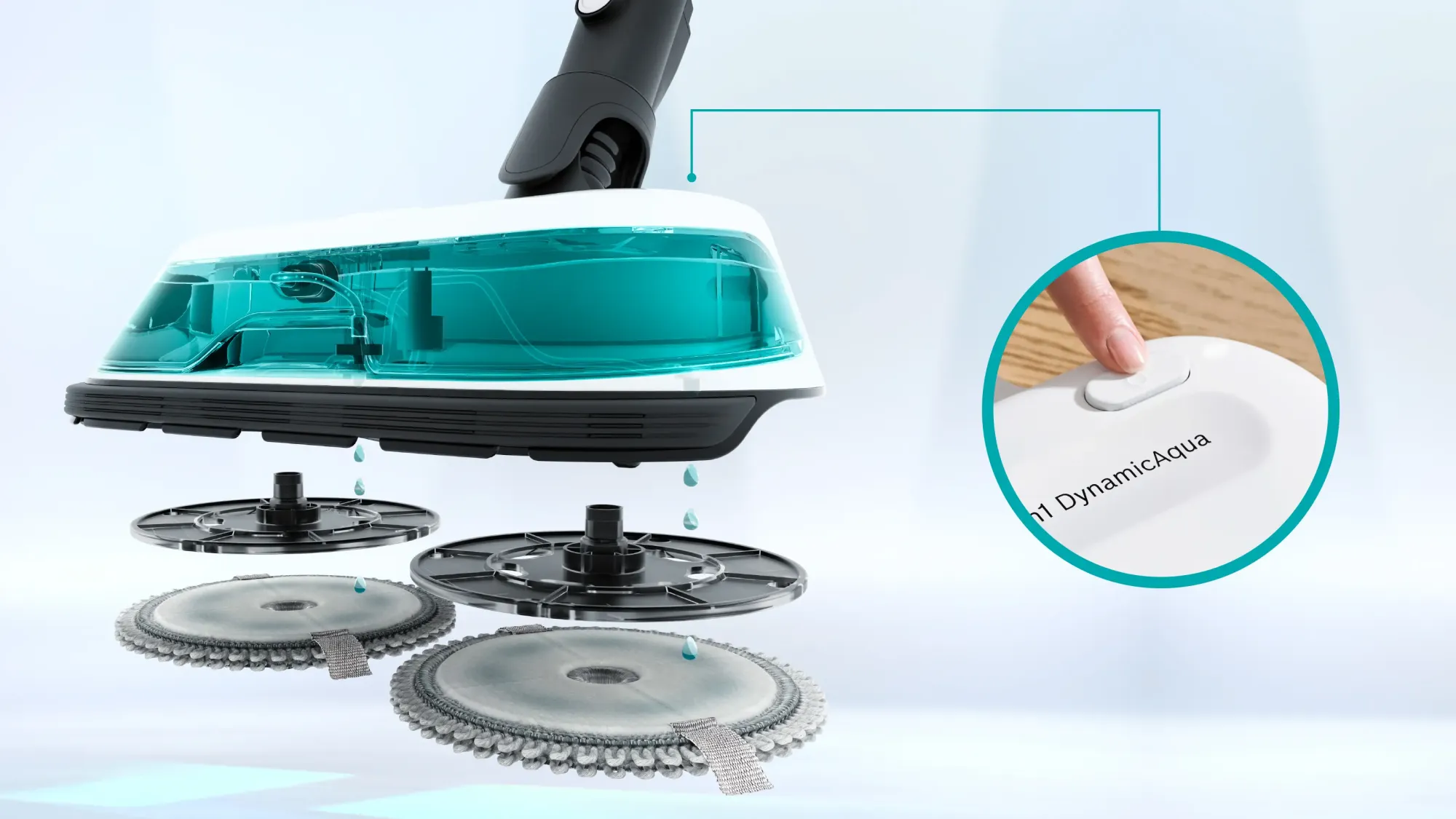 Aspirateur laveur rechargeable 2-en-1 Unlimited 7 ProHygienic Aqua Blanc BCS71HYG2