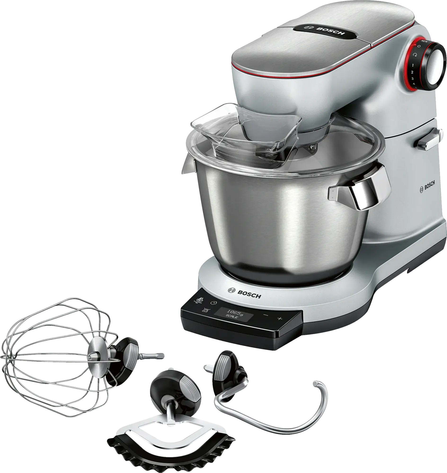 Série 8 Robot pâtissier avec balance OptiMUM 1600 W Argent, argent MUM9AX5S00
