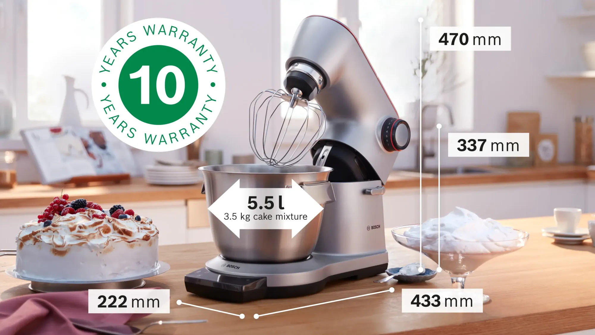Série 8 Robot pâtissier avec balance OptiMUM 1600 W Argent, argent MUM9AX5S00