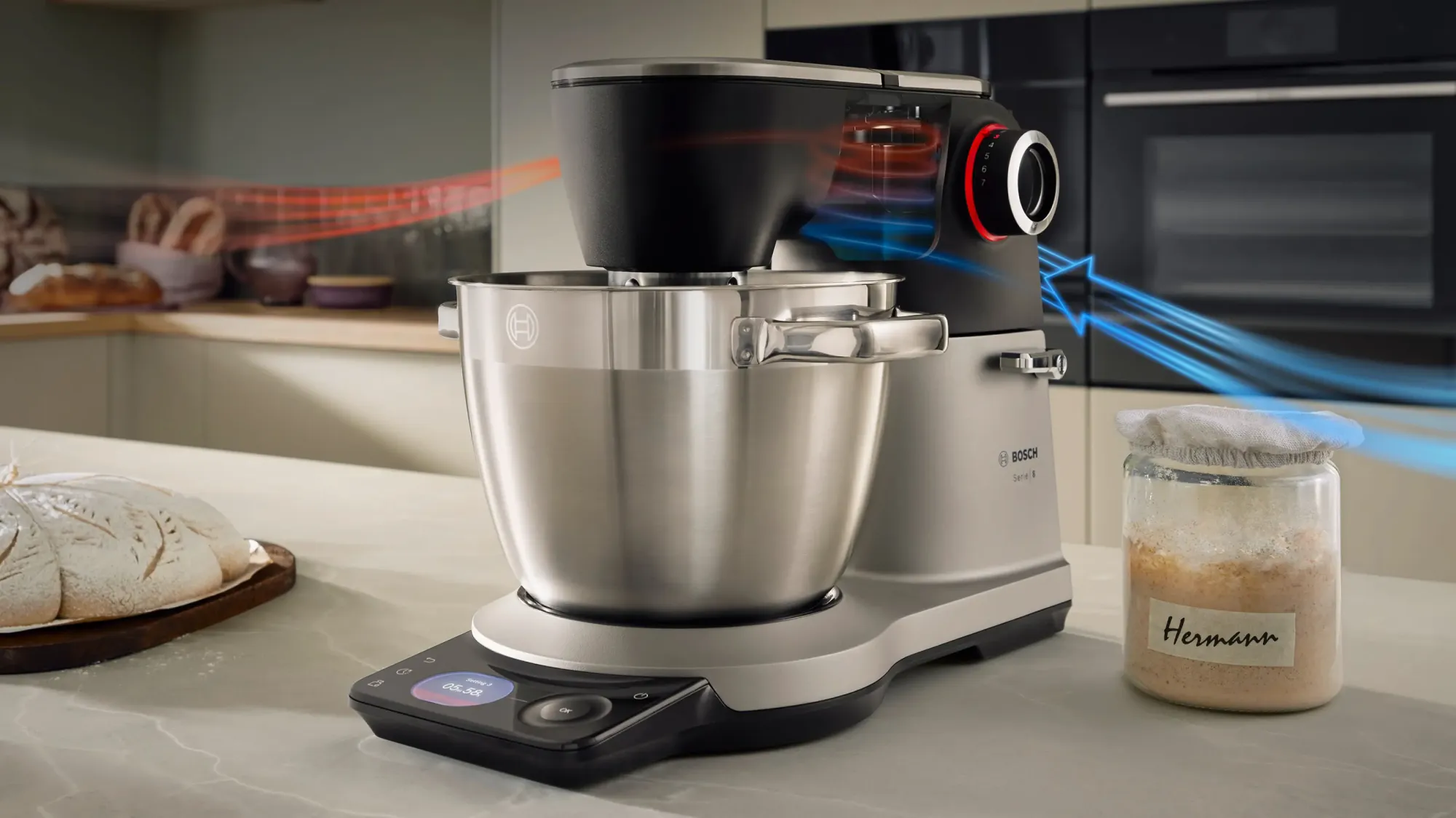 Série 8 Robot pâtissier avec balance 1800 W Argent, noir MUMS8ZS18