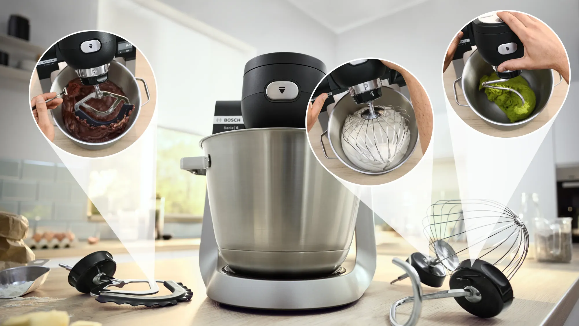 Série 6 Robot pâtissier avec balance 1600 W Noir, Inox brossé MUMS6ZS18