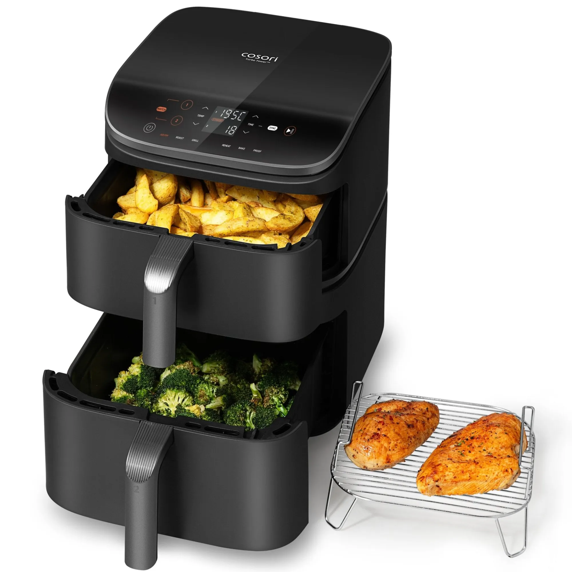 Friteuse à air chaud Cosori Turbo Tower 10,8 L Standard 6 fonctions