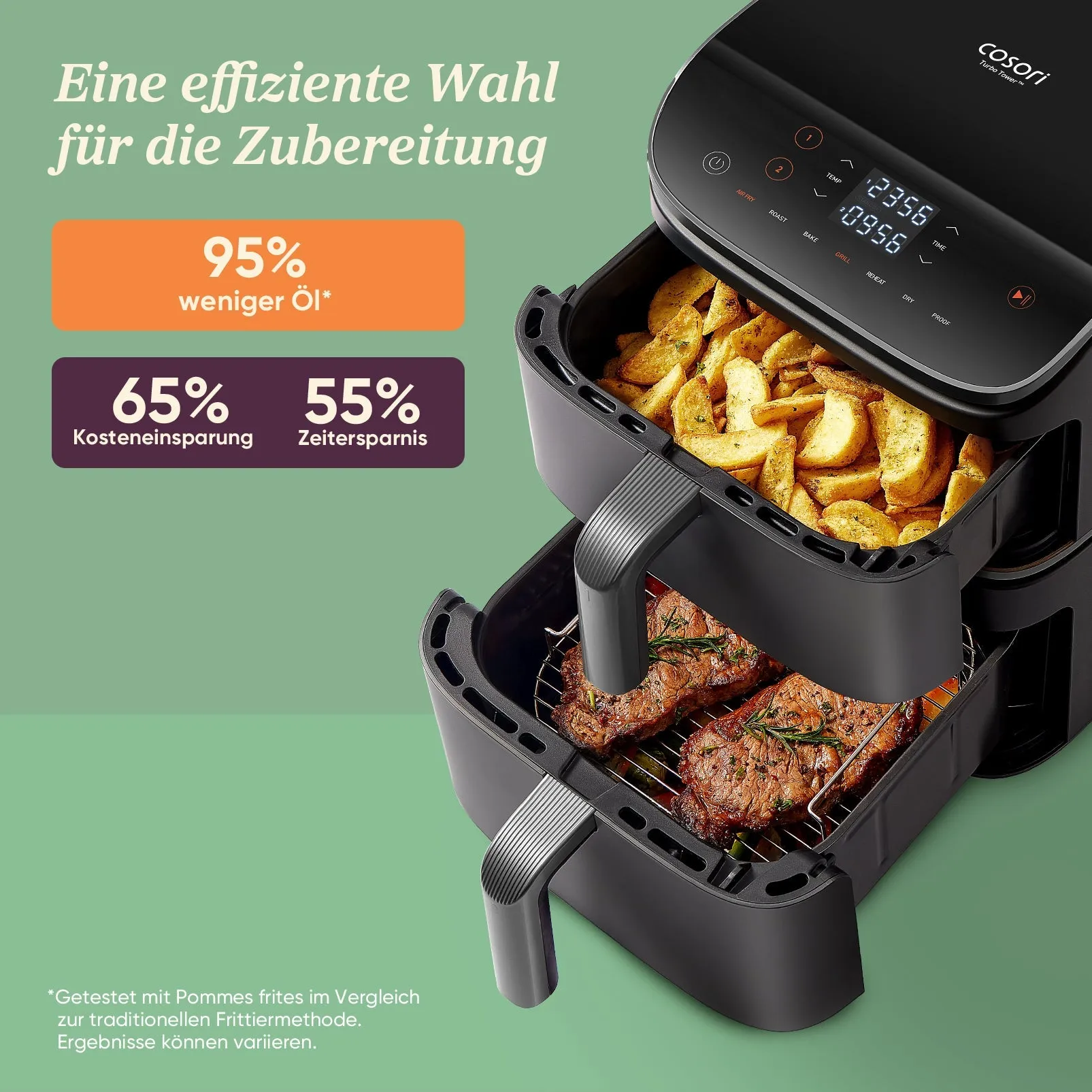 Friteuse à air chaud Cosori Turbo Tower 10,8 L Standard 6 fonctions