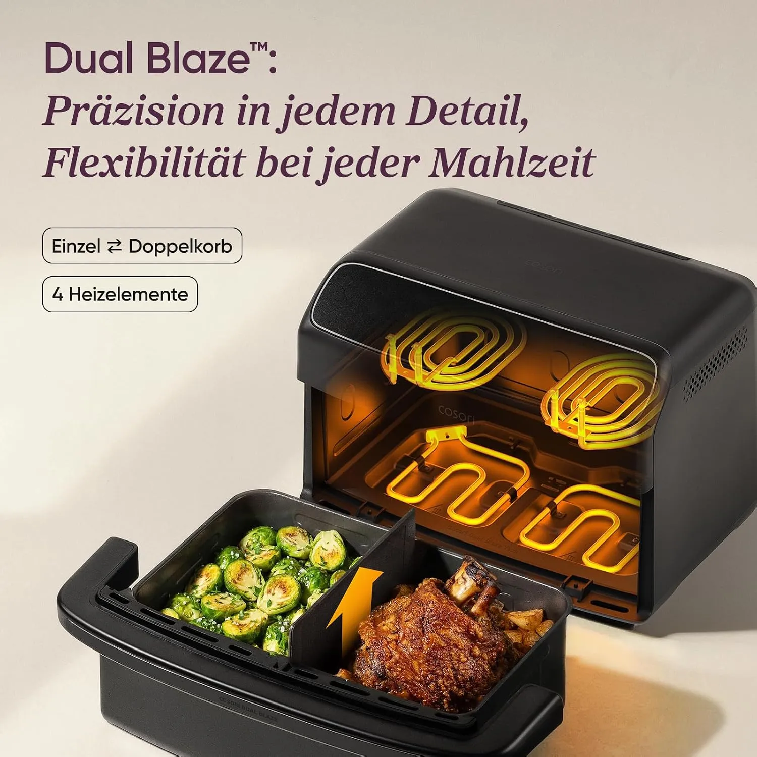 Friteuse à air chaud Cosori Dual Blaze TwinFry Compact 8,6 L