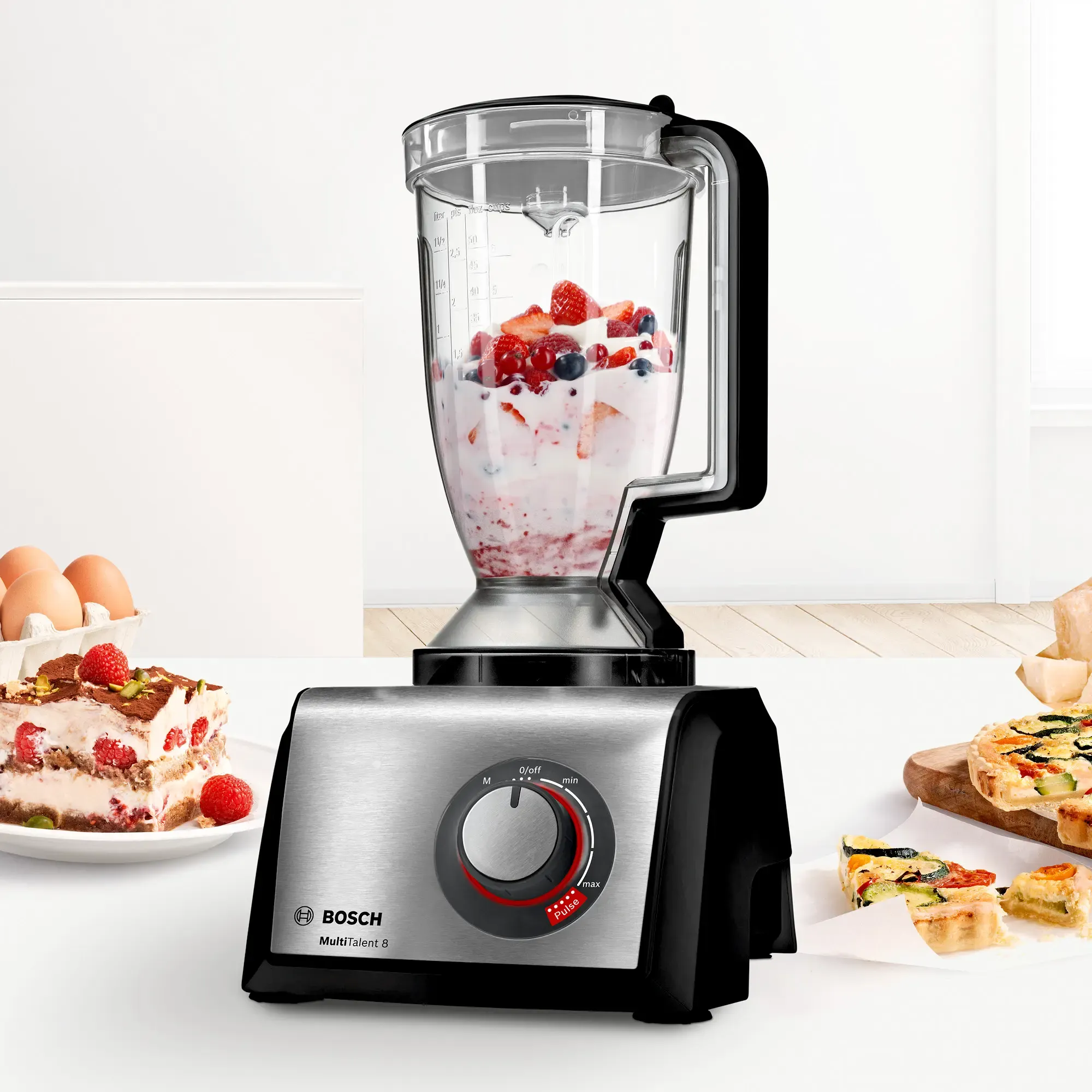 Robot culinaire MultiTalent 8 1250 W Noir, Inox brossé MC812M844