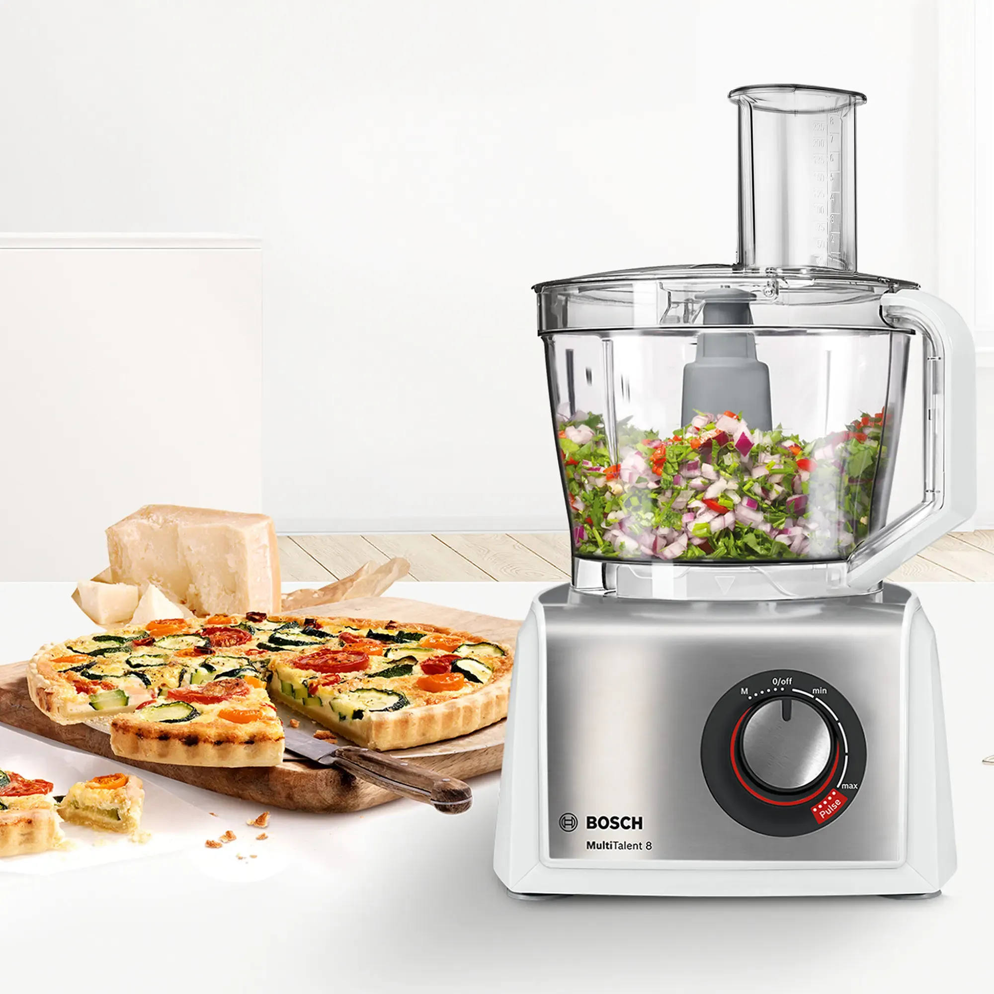 Robot culinaire MultiTalent 8 1250 W Blanc, Inox brossé MC812S814