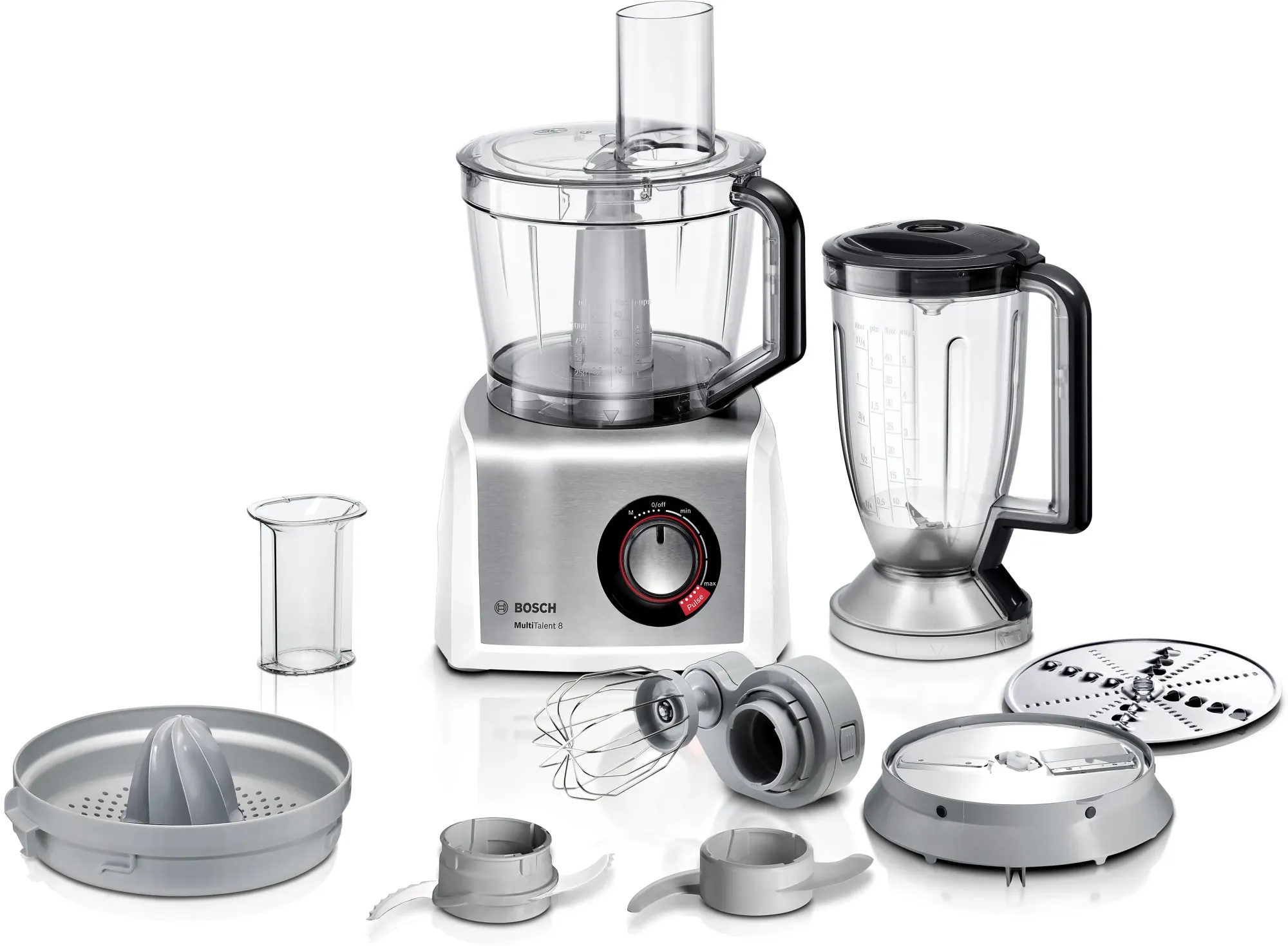 Robot culinaire MultiTalent 8 1250 W Blanc, Inox brossé MC812S820