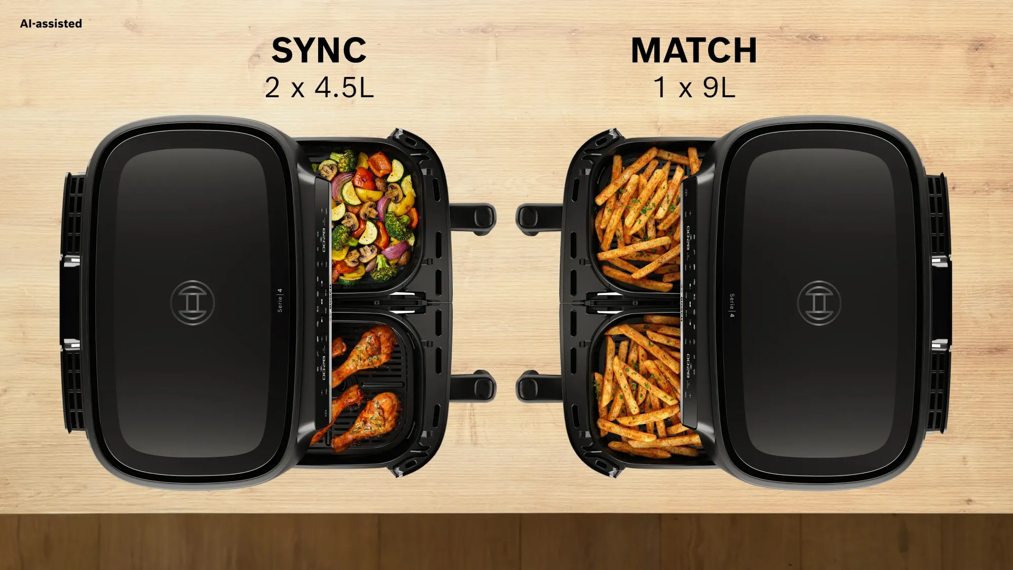 Série 4 Air fryer double bac Noir MAFD440B0