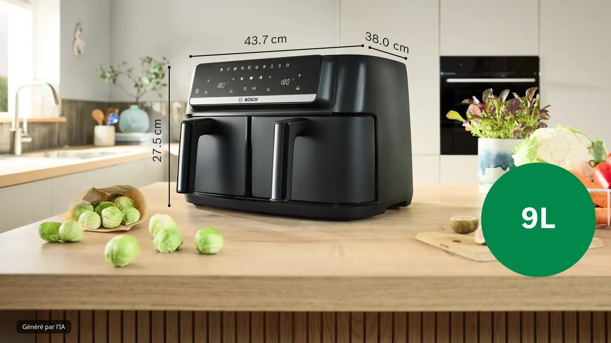 Série 4 Air fryer double bac Noir MAFD440B0