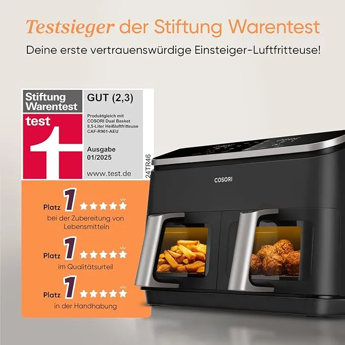 Friteuse à air chaud Cosori Dual Basket 8,5 L