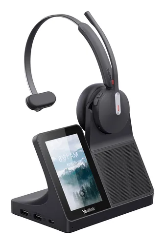 Yealink WH64 Workstation Mono Headset Auricolare Con cavo e senza cavo A Padiglione Ufficio USB tipo-C Bluetooth Base di ricarica Nero