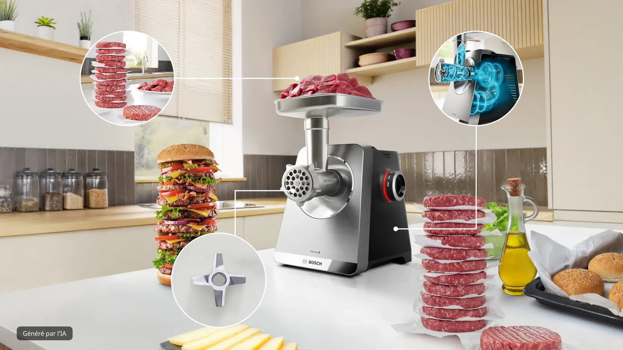 Série 8 Hachoir à viande MultiPower 2500 W Inox MFWS820M