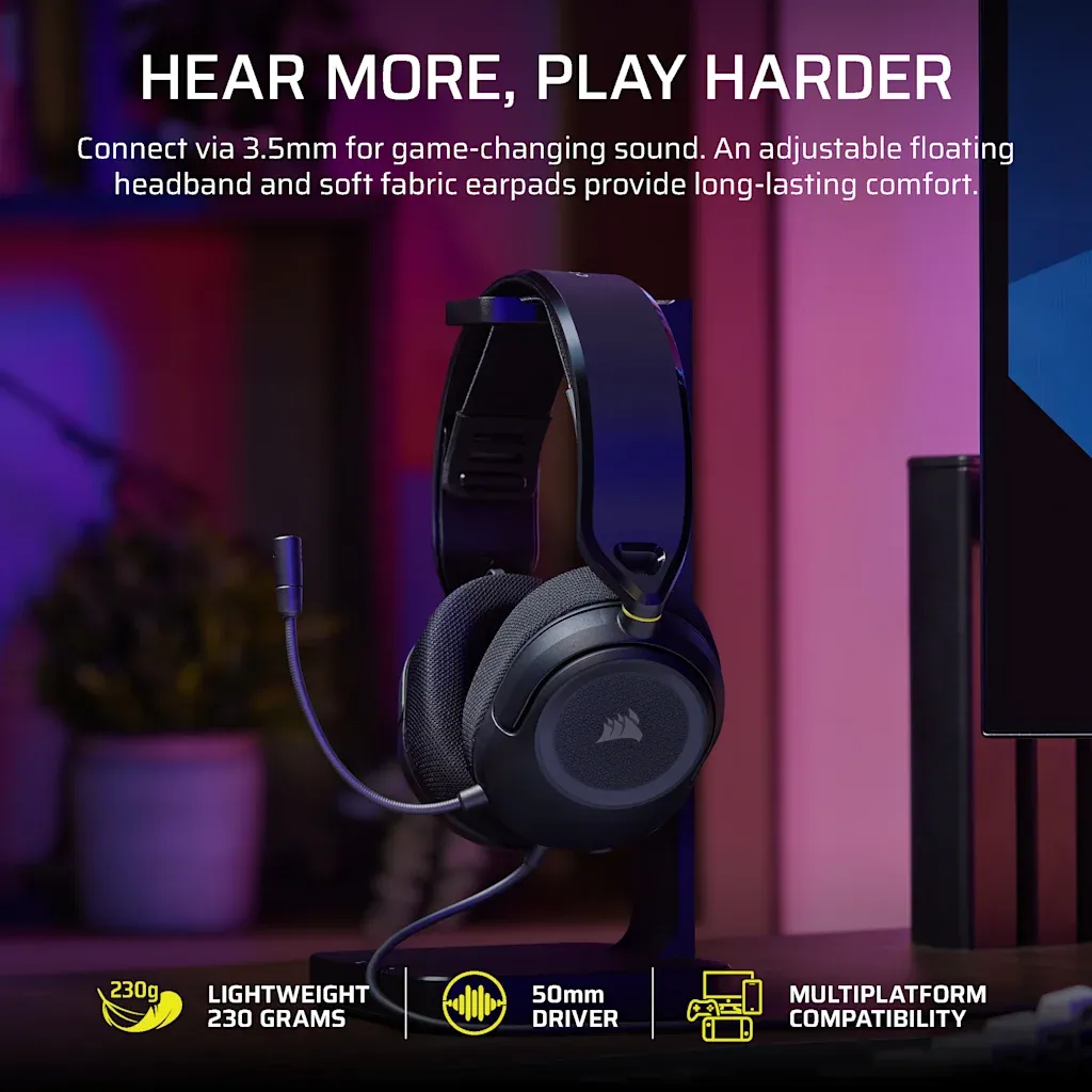 Casque Gaming HS35 v3, Carbone
