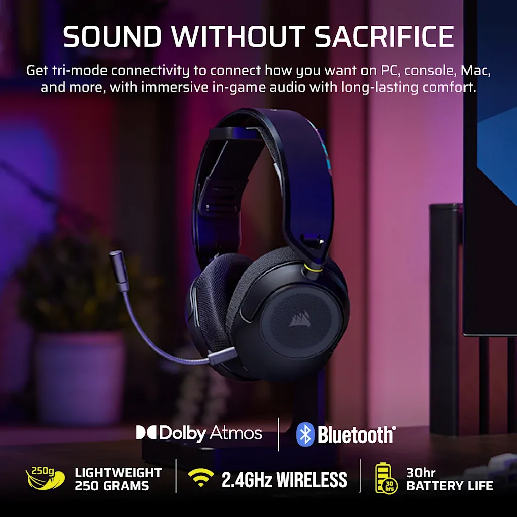 Casque gaming HS35 v3 sans fil, carbone