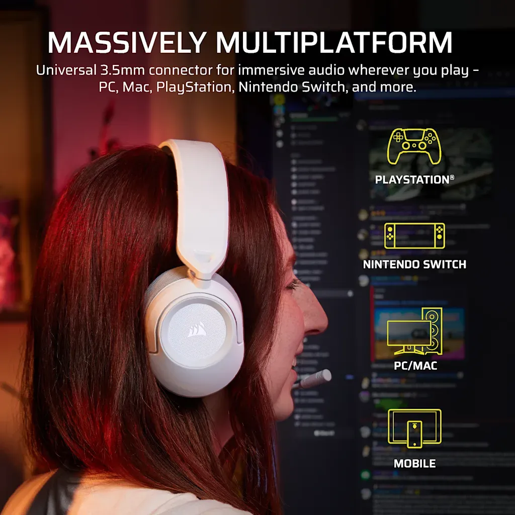 Casque gaming HS35 v3, Blanc