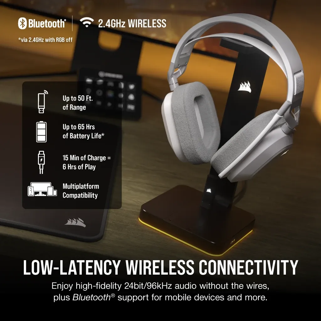 Casque gaming HS80 MAX WIRELESS, blanc