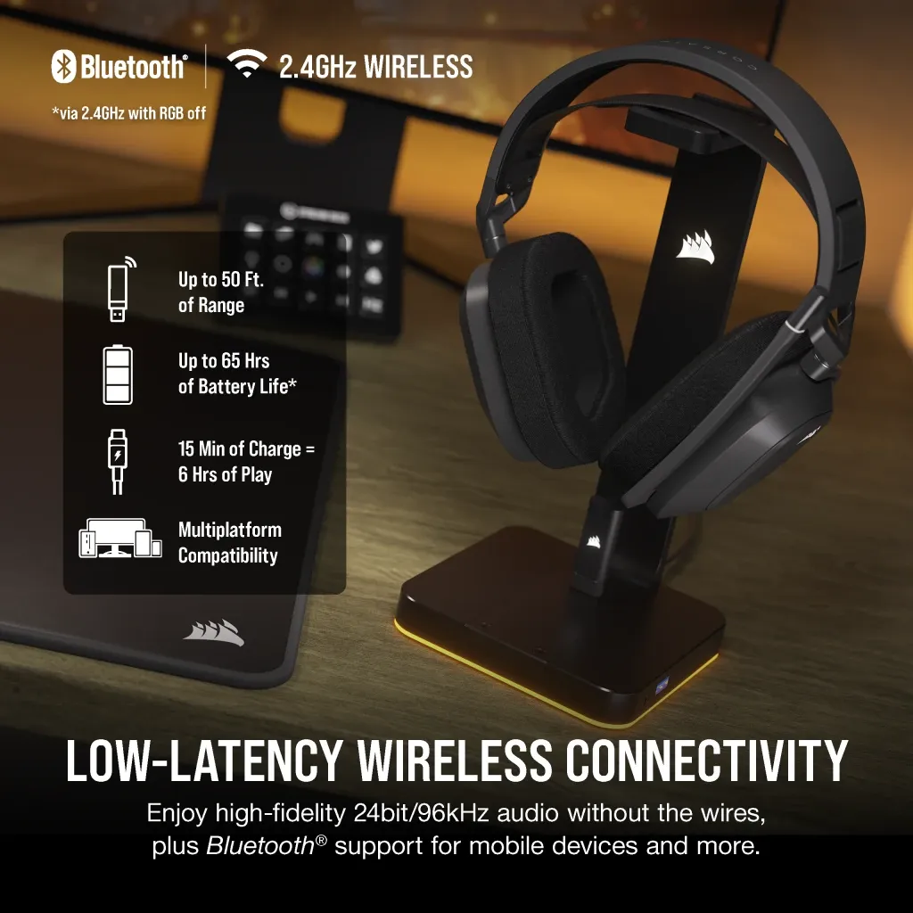 Casque gaming HS80 MAX WIRELESS, gris acier