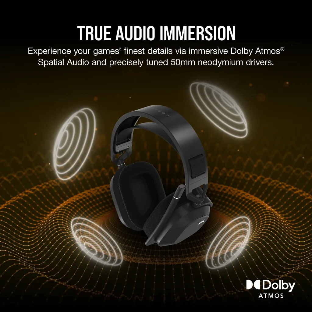 Casque gaming HS80 MAX WIRELESS, gris acier