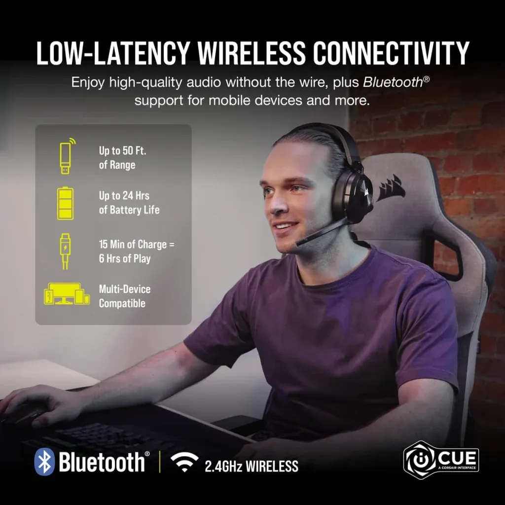 Casque gaming HS55 WIRELESS Carbone