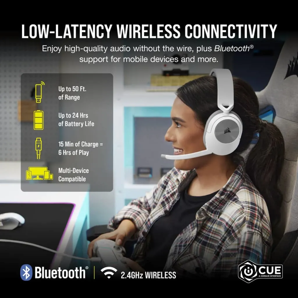 Casque gaming HS55 WIRELESS Blanc
