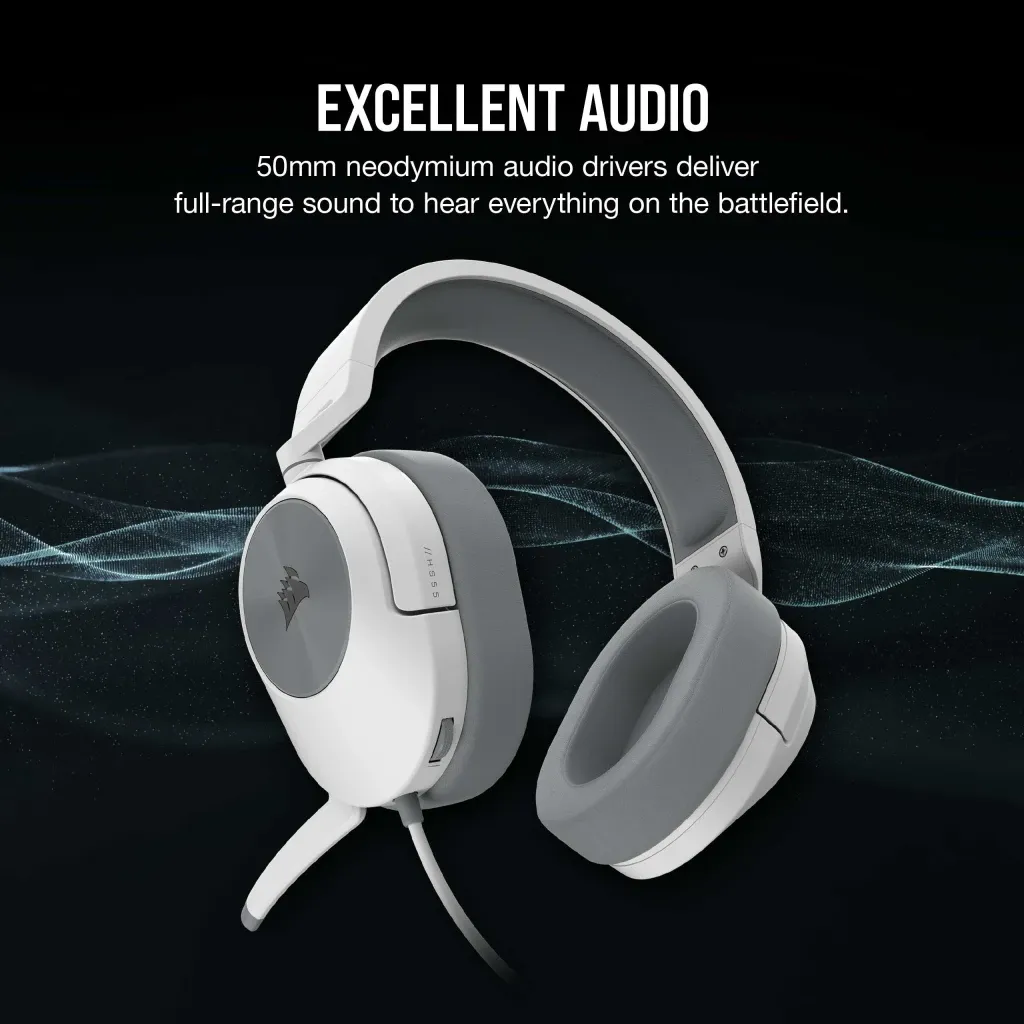 Casque gaming filaire HS55 STEREO Blanc