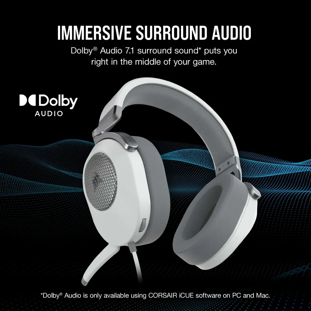Casque gaming filaire HS65 SURROUND Blanc