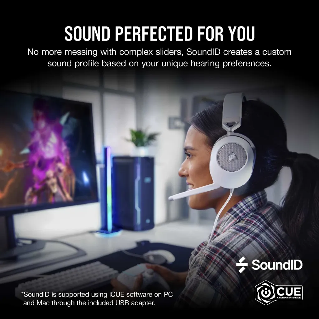 Casque gaming filaire HS65 SURROUND Blanc