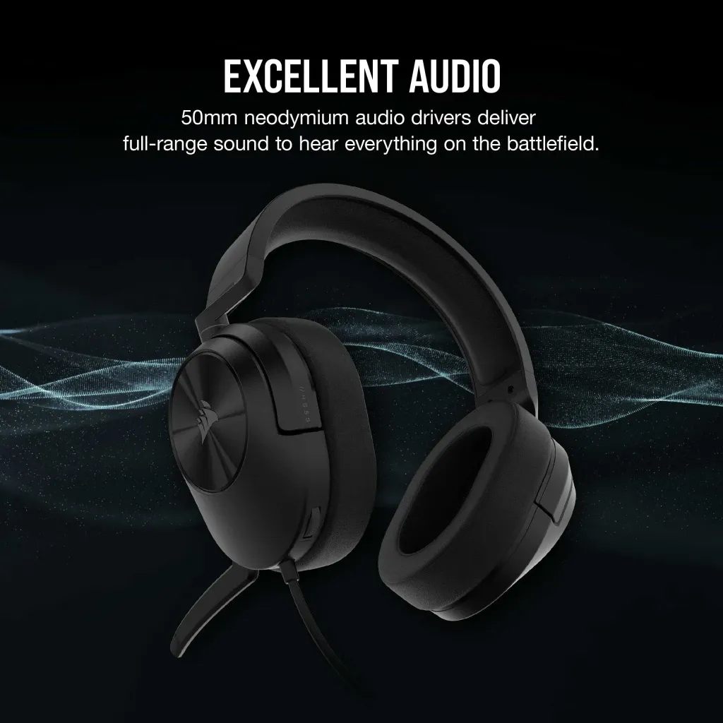 Casque gaming filaire HS55 STEREO Carbone