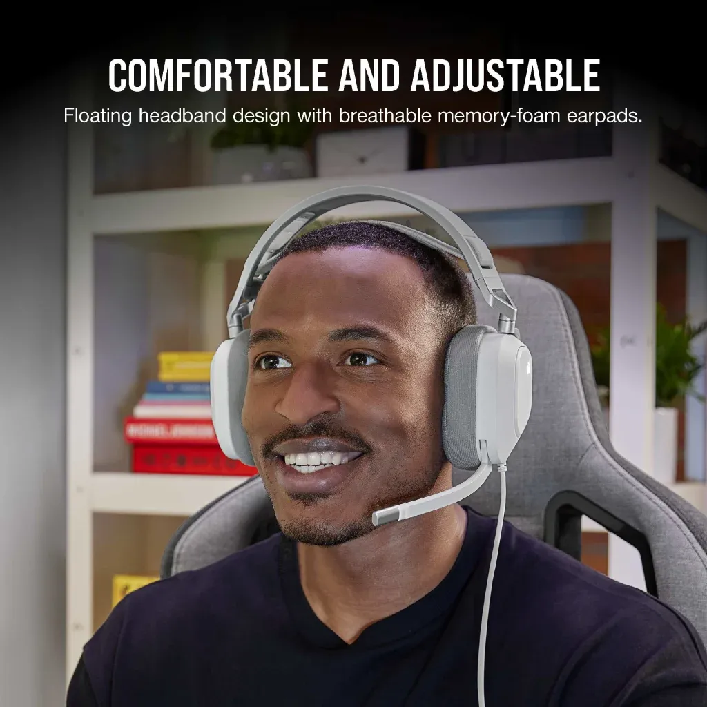 Casque gaming filaire HS80 RGB USB Blanc