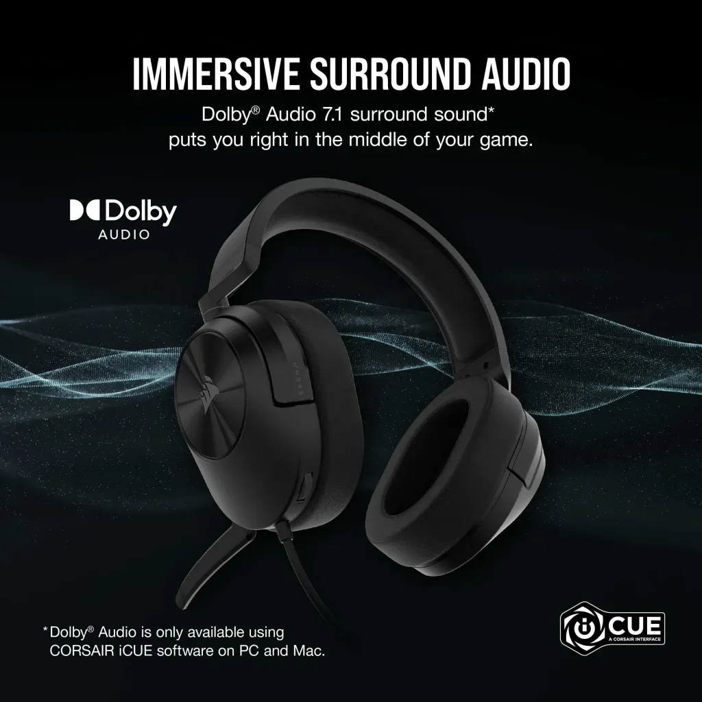 Casque gaming filaire HS55 SURROUND Carbone