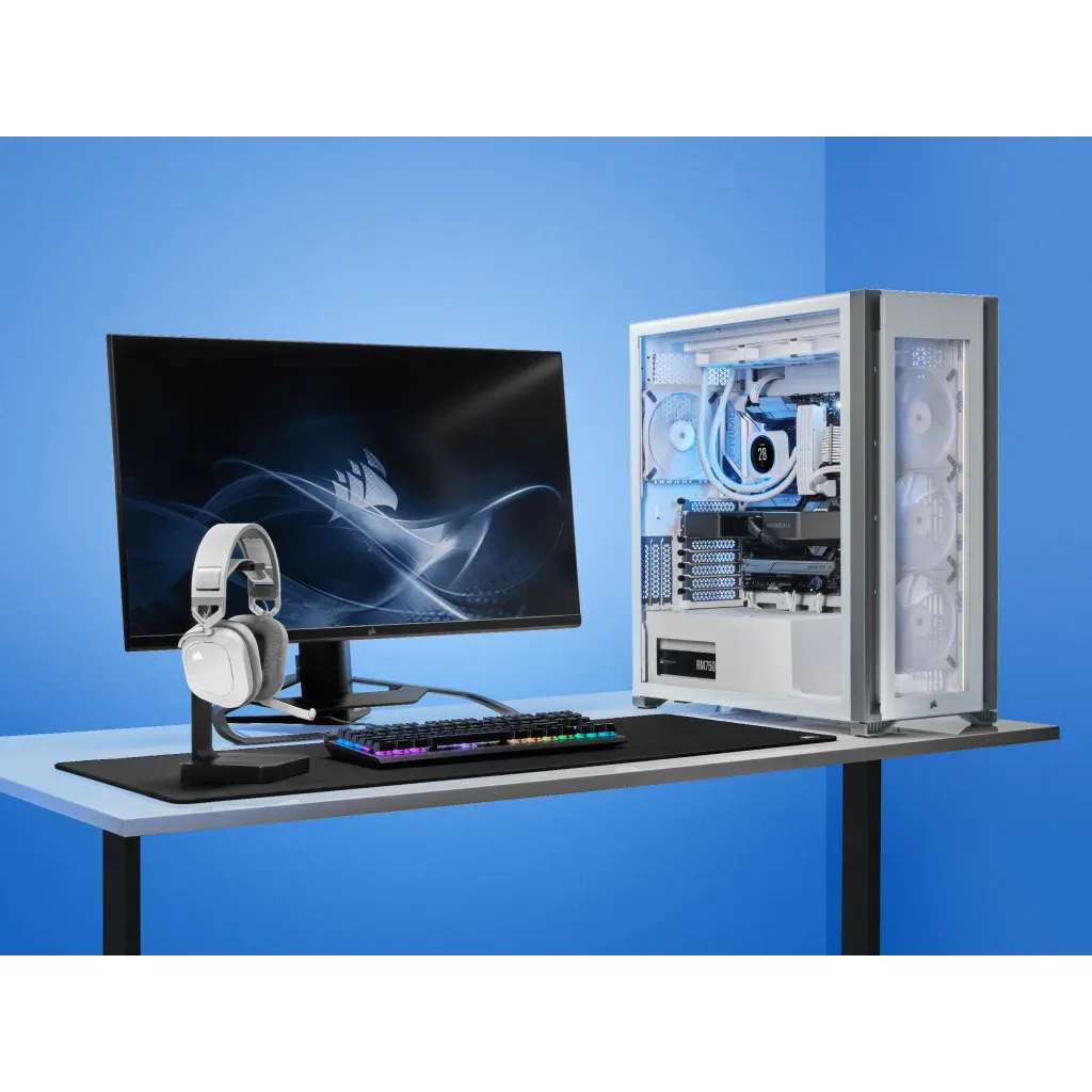 Casque gaming premium HS80 RGB WIRELESS avec audio spatial Blanc