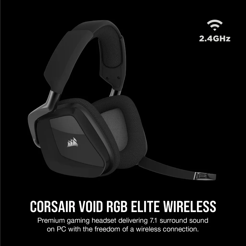 Casque gaming premium sans fil VOID RGB ELITE avec son surround 7.1 Carbone